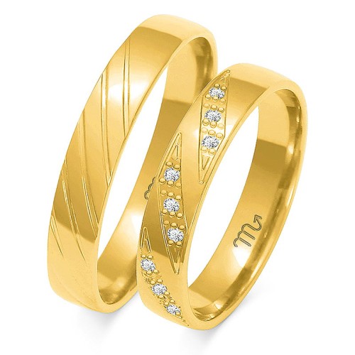 Przejdź do produktu Złote Obrączki z Kamieniem - Klasyczne - 4 mm 