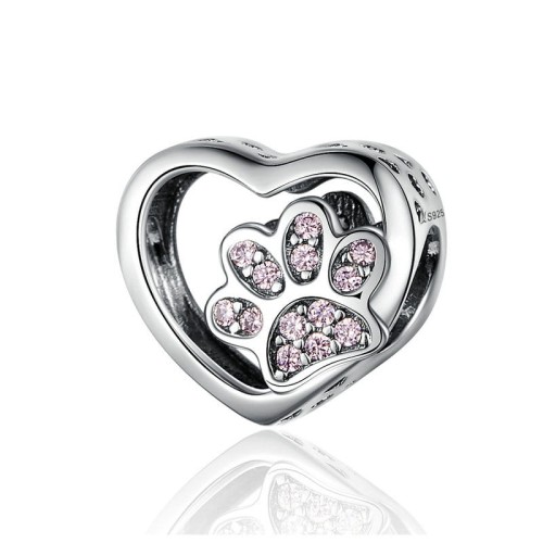 Przejdź do produktu CHARMS - SREBRO 925 - SERCE - PSIA ŁAPKA
