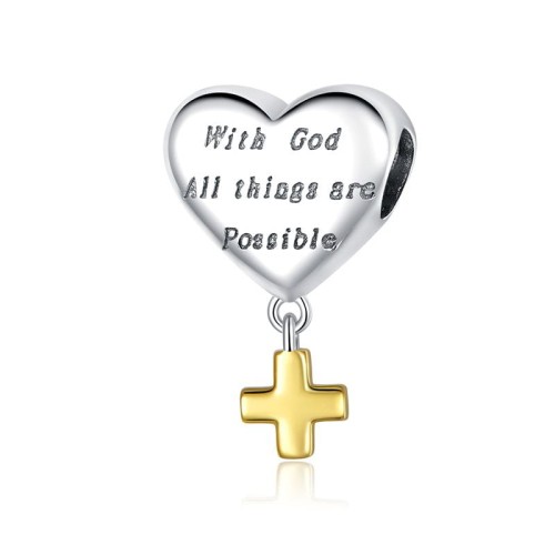 Przejdź do produktu CHARMS - SREBRO 925 - SERCE - KRZYŻ