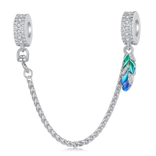 Przejdź do produktu CHARMS - SREBRO 925 - PIÓRO - STOPER  ŁAŃCUSZKOWY