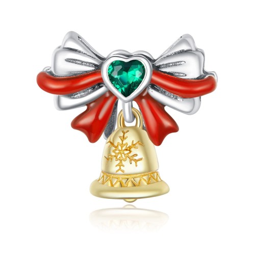 Przejdź do produktu CHARMS - SREBRO 925 - KOKARDKA - DZWONECZEK - BOŻE NARODZENIE  (1)