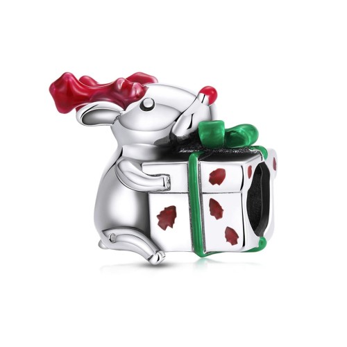 Przejdź do produktu CHARMS - SREBRO 925 - RENIFER - PREZENT - BOŻE NARODZENIE