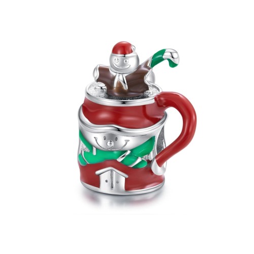 Przejdź do produktu CHARMS - SREBRO 925 - PIERNIK - KUBEK - BOŻE NARODZENIE 