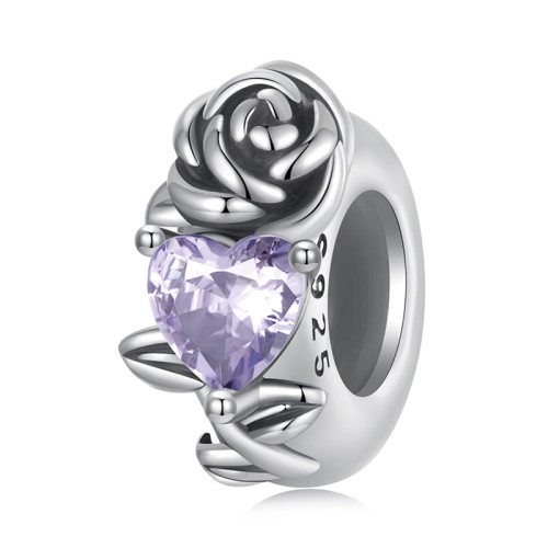 Przejdź do produktu CHARMS - SREBRO 925 - KWIATEK SERCE 