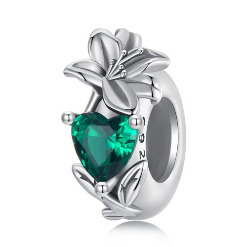 Przejdź do produktu CHARMS - SREBRO 925 - KWIATEK SERCE 