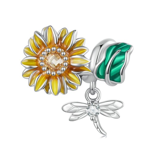 Przejdź do produktu CHARMS - SREBRO 925 - KWIAT SŁONECZNIK WAŻKA