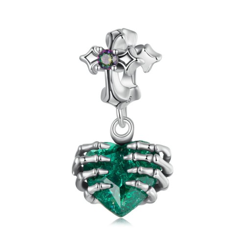 Przejdź do produktu CHARMS - SREBRO 925 - SZKIELET SERCE KRZYŻ