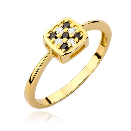 Przejdź do produktu Złoty Pierścionek z Diamentami 0.13ct