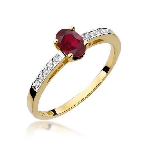 Przejdź do produktu Złoty Pierścionek z Rodolitem 0.50ct i Diamentami 0.05ct