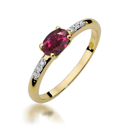 Przejdź do produktu Złoty Pierścionek z Rodolitem 0.50ct i Diamentami 0.03ct