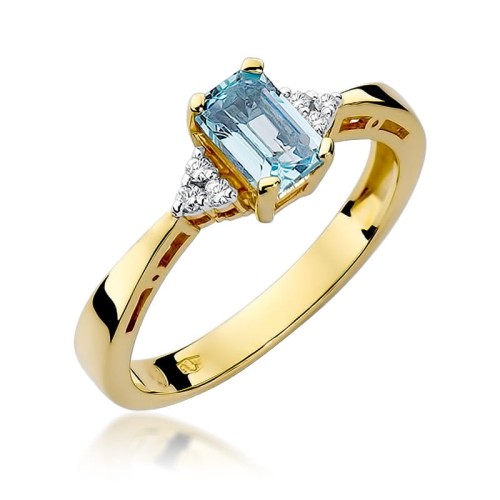 Przejdź do produktu Złoty Pierścionek z Topazem 0.65ct i Diamentami 0.03ct