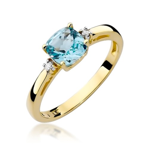 Przejdź do produktu Złoty Pierścionek z Topazem 1.10ct i Diamentami 0.029ct