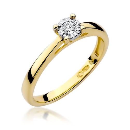 Przejdź do produktu Złoty Pierścionek z Diamentem 0.08ct