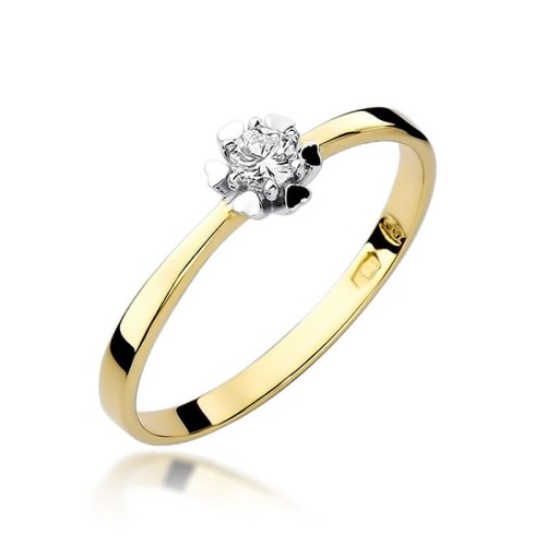 Przejdź do produktu Złoty Pierścionek z Diamentem 0.10ct