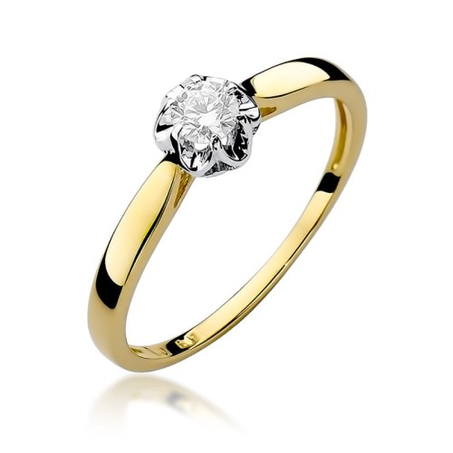 Przejdź do produktu Złoty Pierścionek z Diamentem 0.15ct