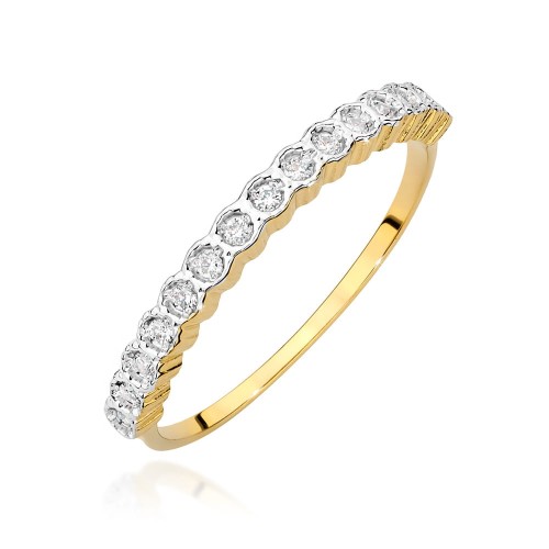 Przejdź do produktu Złoty Pierścionek z Diamentami 0.129ct