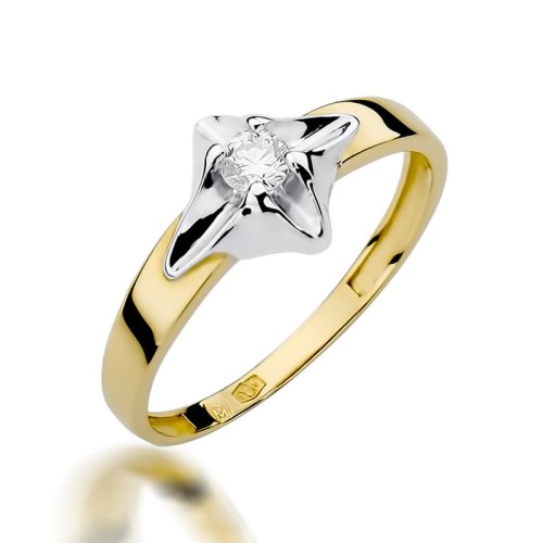 Przejdź do produktu Złoty Pierścionek z Diamentem 0.12ct