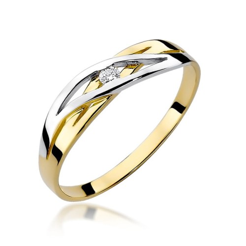 Przejdź do produktu Złoty Pierścionek z Diamentem 0.04ct