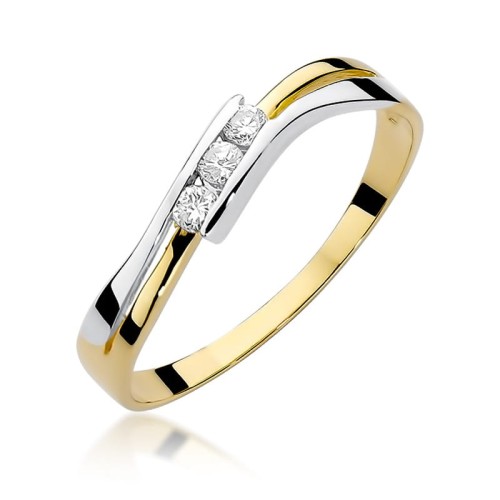 Przejdź do produktu Złoty Pierścionek z Diamentami 0.12ct