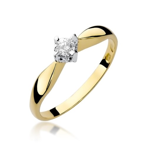 Przejdź do produktu Złoty Pierścionek z Diamentem 0.12ct