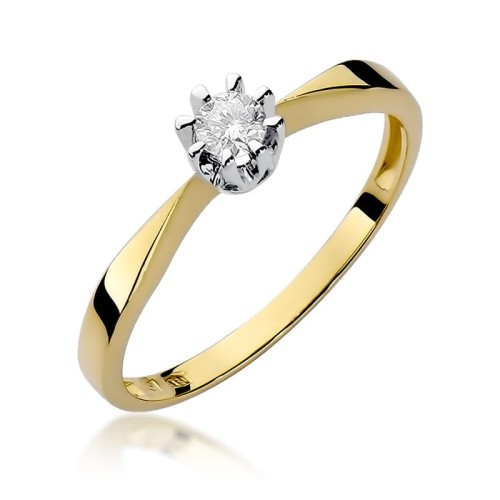Przejdź do produktu Złoty Pierścionek z Diamentem  0.15ct