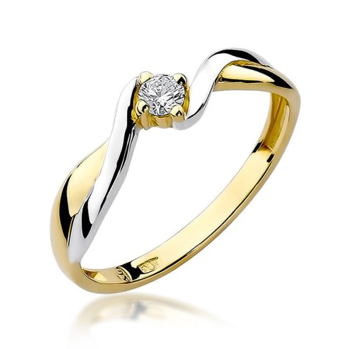 Przejdź do produktu Złoty Pierścionek z Diamentem 0.08ct