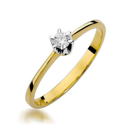Przejdź do produktu Złoty Pierścionek z Diamentem 0.10ct