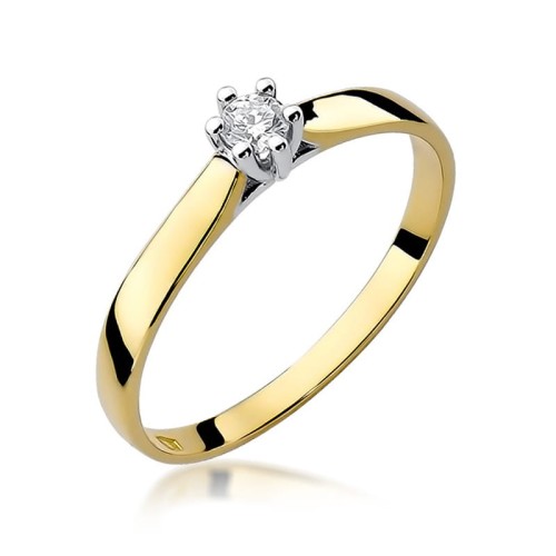 Przejdź do produktu Złoty Pierścionek z Diamentem 0.08ct