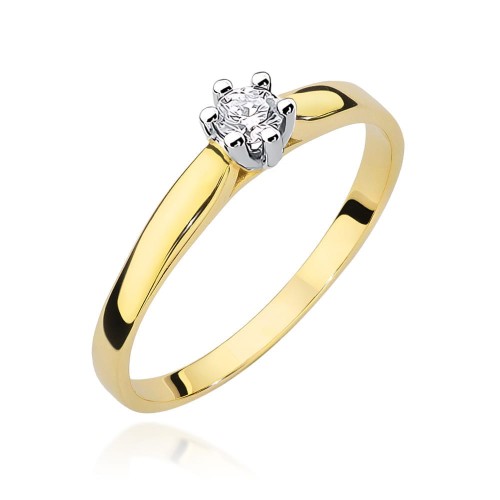 Przejdź do produktu Złoty Pierścionek z Diamentem 0.15ct