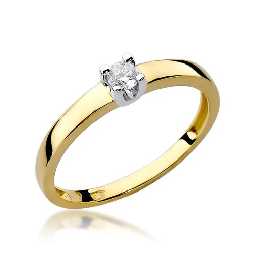 Przejdź do produktu Złoty Pierścionek z Diamentem 0.12ct