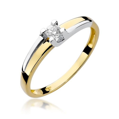 Przejdź do produktu Złoty Pierścionek z Diamentem 0.12ct