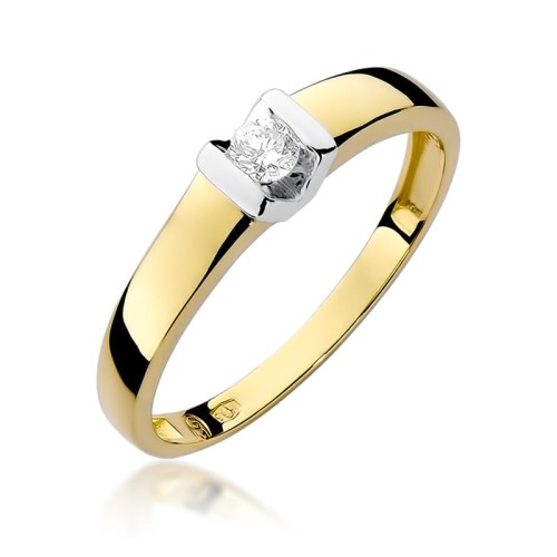 Przejdź do produktu Złoty Pierścionek z Diamentem 0.10ct