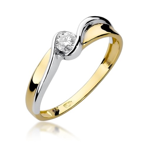 Przejdź do produktu Złoty Pierścionek z Diamentem 0.15ct