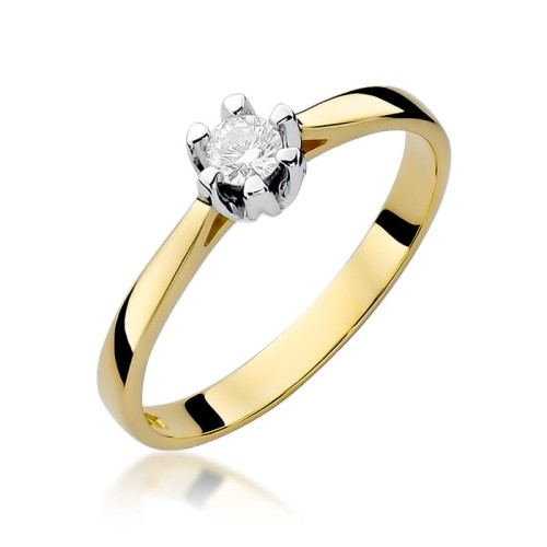Przejdź do produktu Złoty Pierścionek z Diamentem 0.12ct
