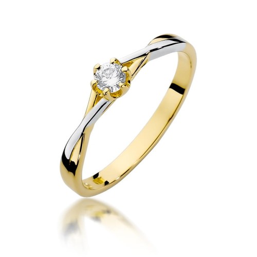 Przejdź do produktu Złoty Pierścionek z Diamentem 0.12ct