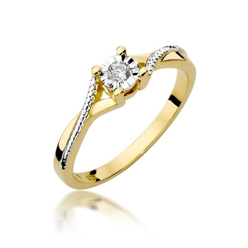 Przejdź do produktu Złoty Pierścionek z Diamentem 0.08ct