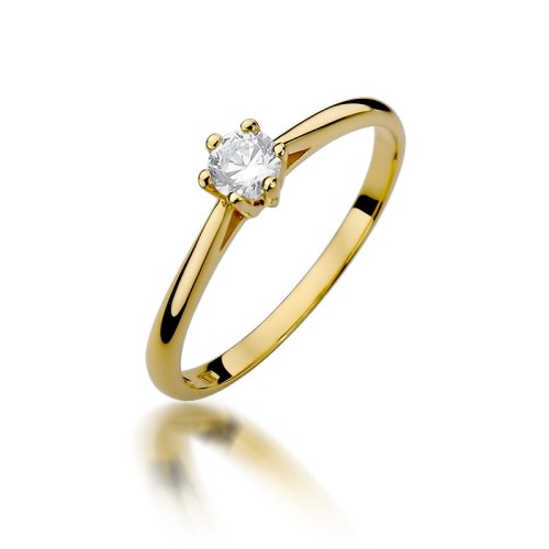 Przejdź do produktu Złoty Pierścionek z Diamentem 0.15ct