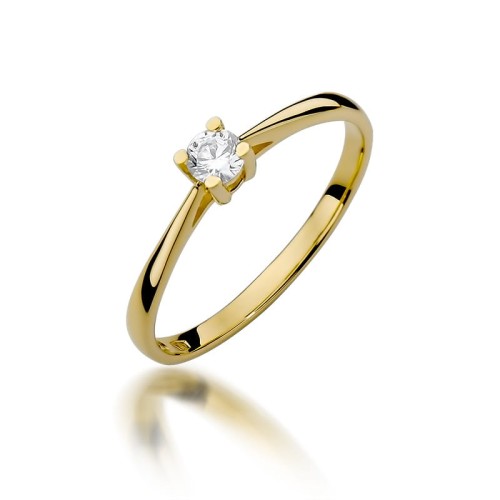 Przejdź do produktu Złoty Pierścionek z Diamentem 0.15ct