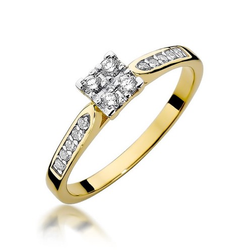 Przejdź do produktu Złoty Pierścionek z Diamentami 0.166ct