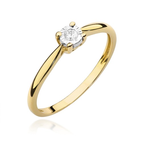 Przejdź do produktu Złoty Pierścionek z Diamentem 0.08ct