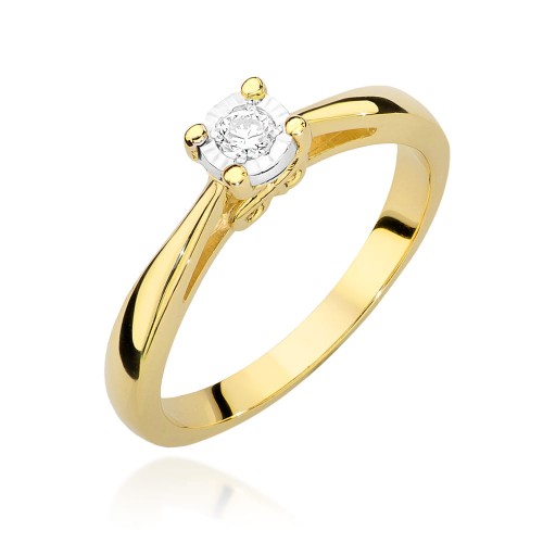 Przejdź do produktu Złoty Pierścionek z Diamentem 0.08ct