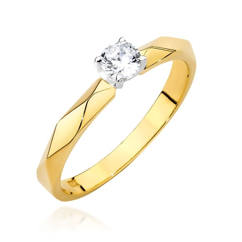 Przejdź do produktu Złoty Pierścionek z Diamentem 0.15ct