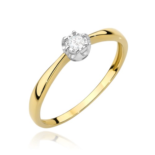 Przejdź do produktu Złoty Pierścionek z Diamentem 0.06ct