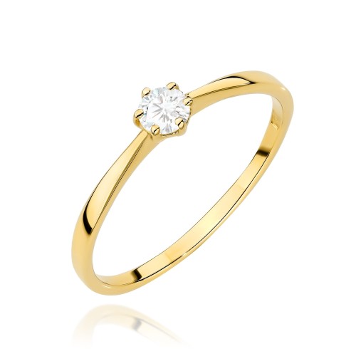 Przejdź do produktu Złoty Pierścionek z Diamentem 0.15ct