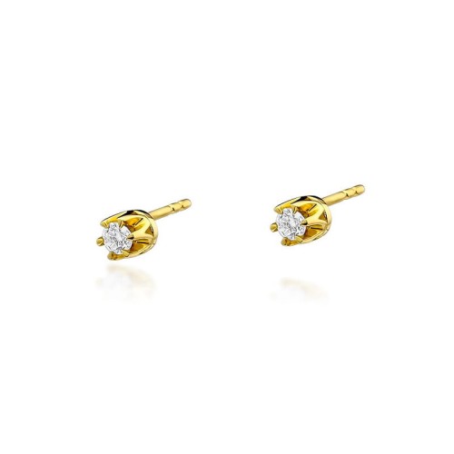 Przejdź do produktu Złote Kolczyki z Diamentem 0.20ct