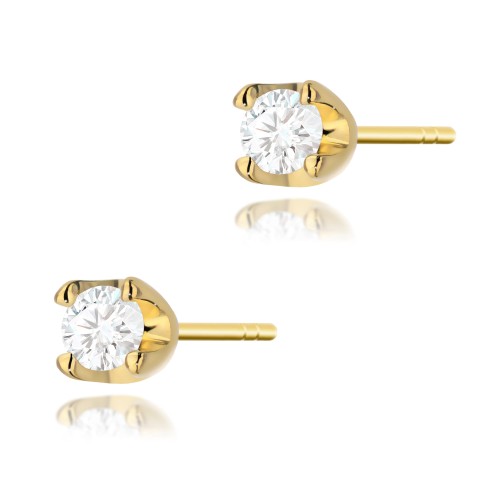 Przejdź do produktu Złote Kolczyki z Diamentem 0.16ct