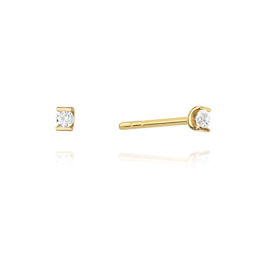 Przejdź do produktu Złote Kolczyki z Diamentem 0.08ct
