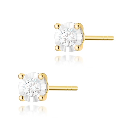 Przejdź do produktu Złote Kolczyki z Diamentem 0.16ct