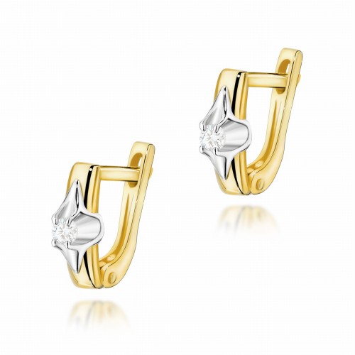 Przejdź do produktu Złote Kolczyki z Diamentem 0.08ct