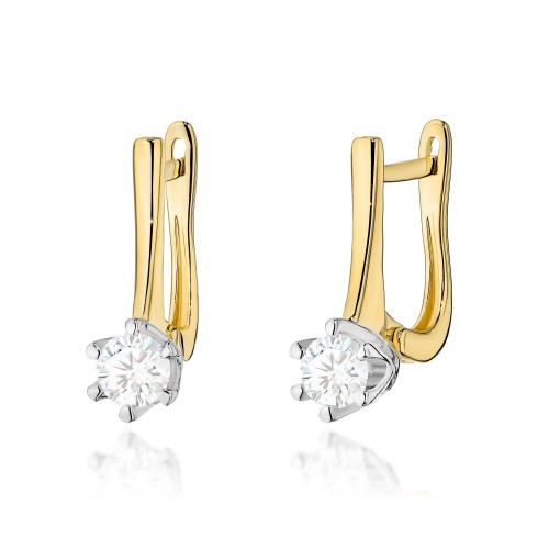 Przejdź do produktu Złote Kolczyki z Diamentem 0.60ct